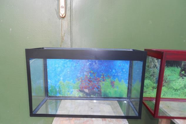 Akvarium teze qara rengde ve mebel rengde