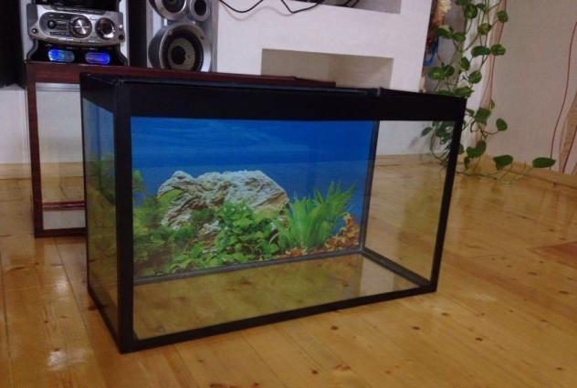 Akvarium teze qara rengde ve mebel rengde